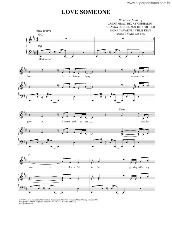 Partitura da música Love Someone