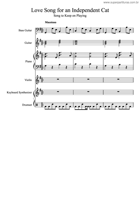 Partitura da música Love Song For An Independent Cat