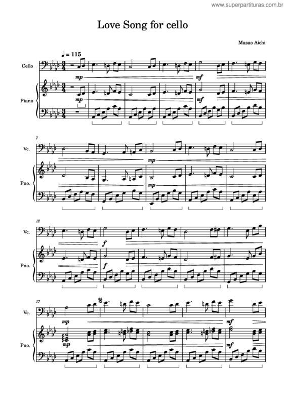 Partitura da música Love Song For Cello