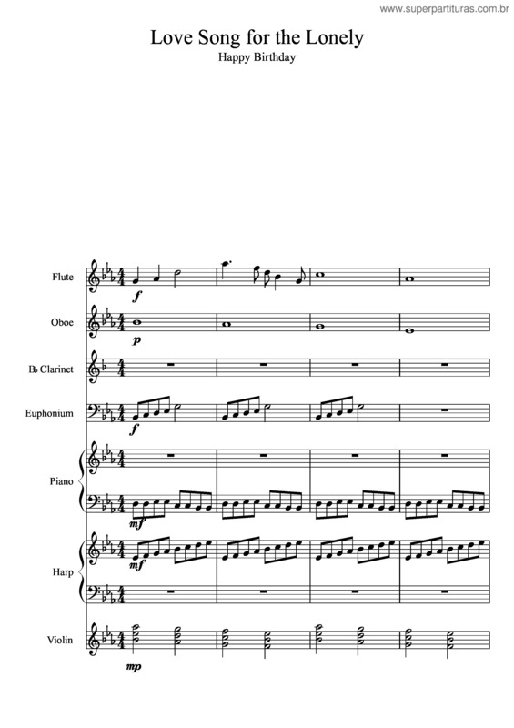 Partitura da música Love Song For The Lonely