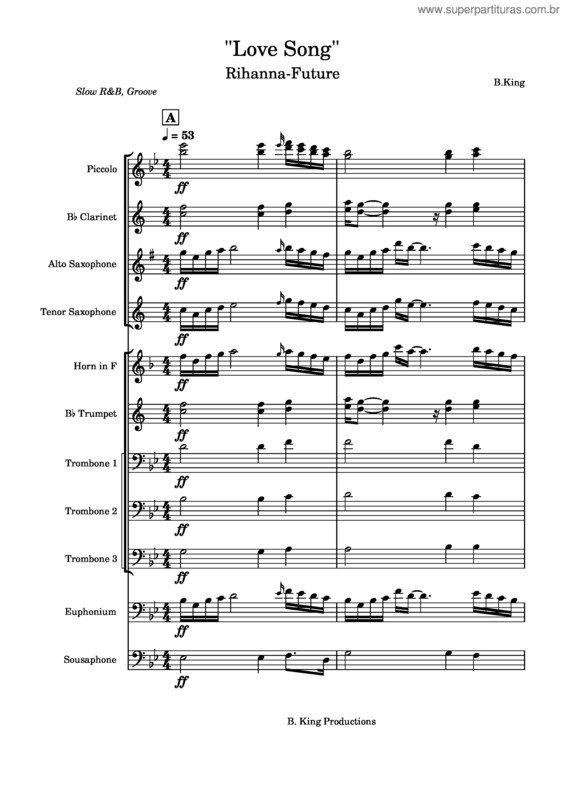 Partitura da música Love Song–Rihanna–Future