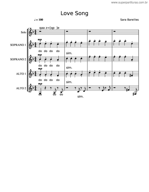 Partitura da música Love Song v.10