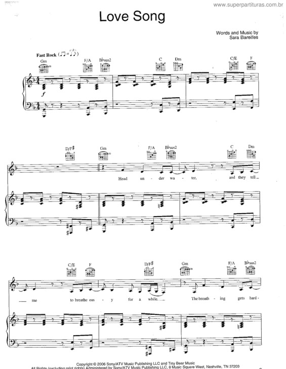 Partitura da música Love Song v.2