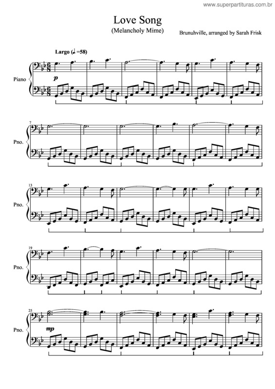 Partitura da música Love Song v.5