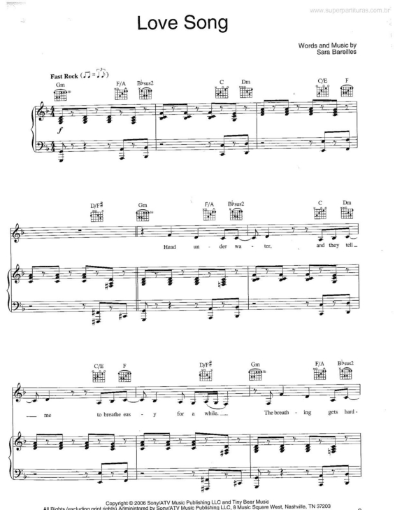 Partitura da música Love Song