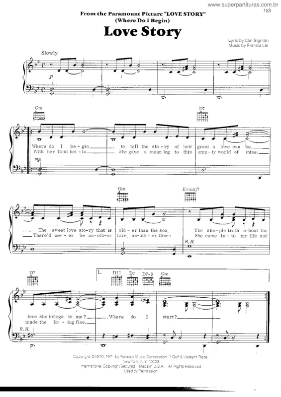 Partitura da música Love Story v.14