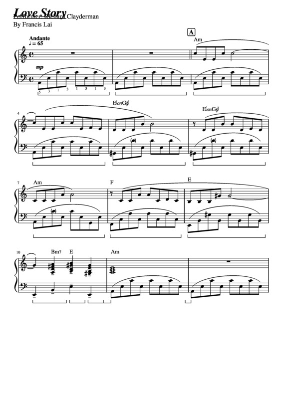 Partitura da música Love Story v.16