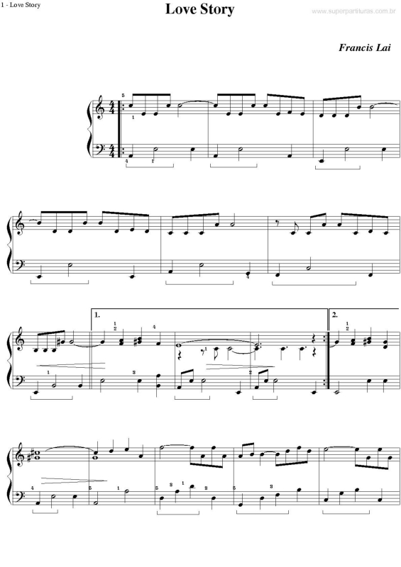 Partitura da música Love Story v.3