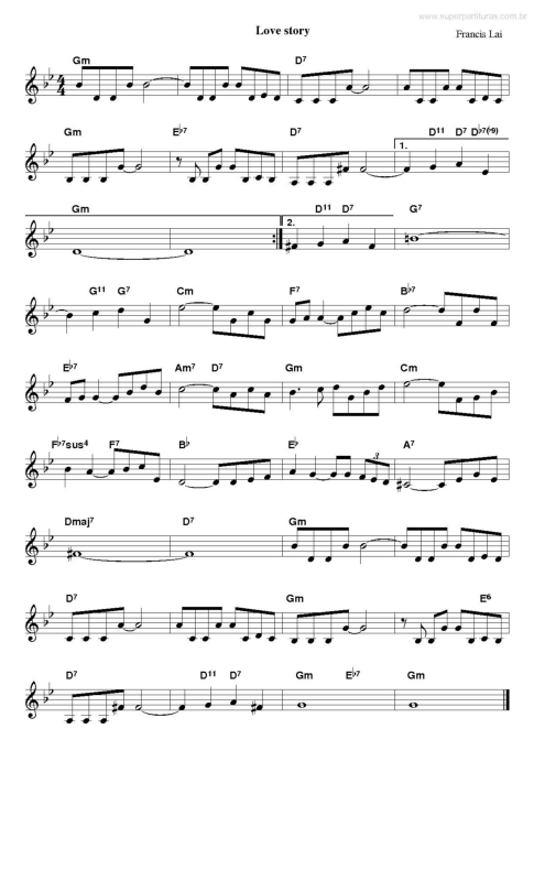 Partitura da música Love Story v.4