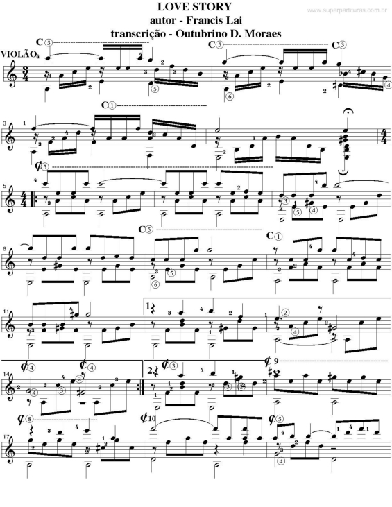 Partitura da música Love Story v.6