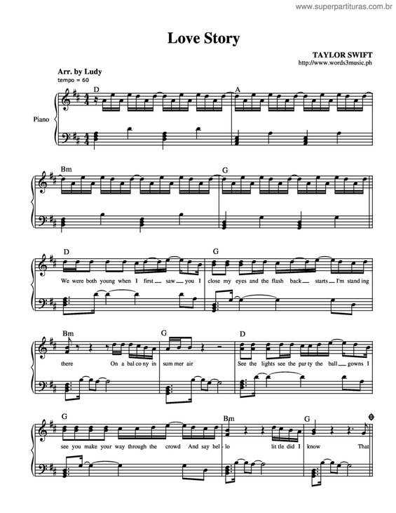 Partitura da música Love Story v.7