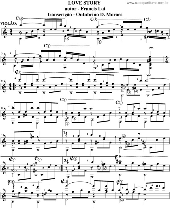 Partitura da música Love Story v.8