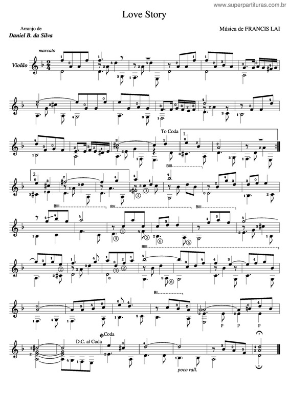 Partitura da música Love Story v.9