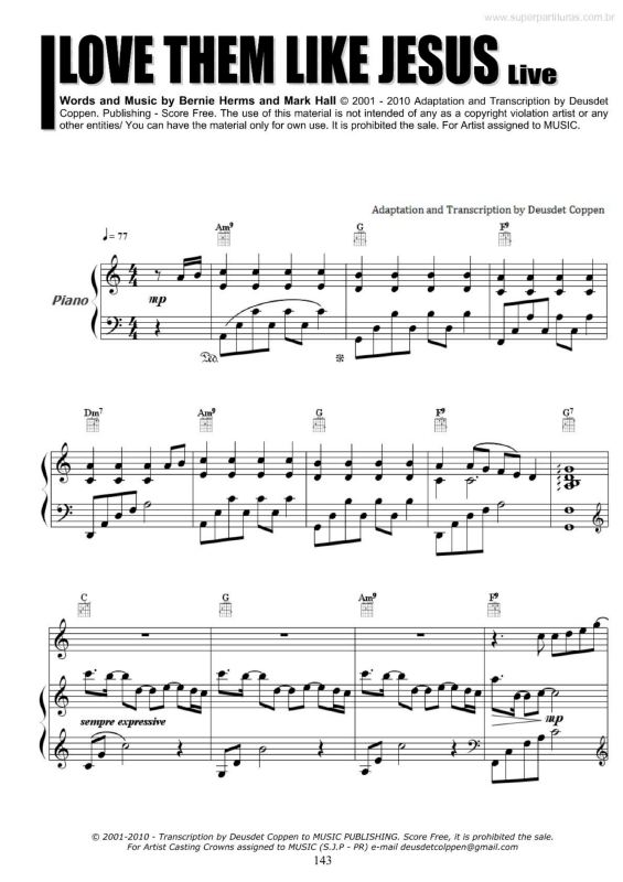 Partitura da música Love Them Like Jesus