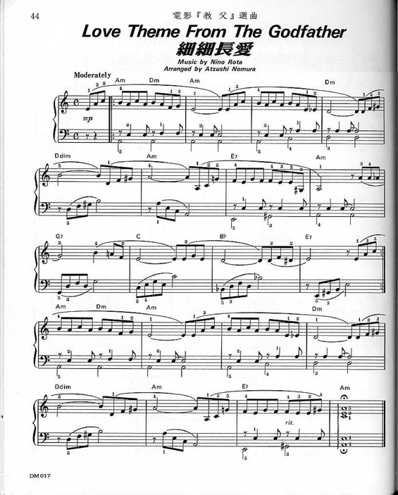 Partitura da música Love Theme (The Godfather)