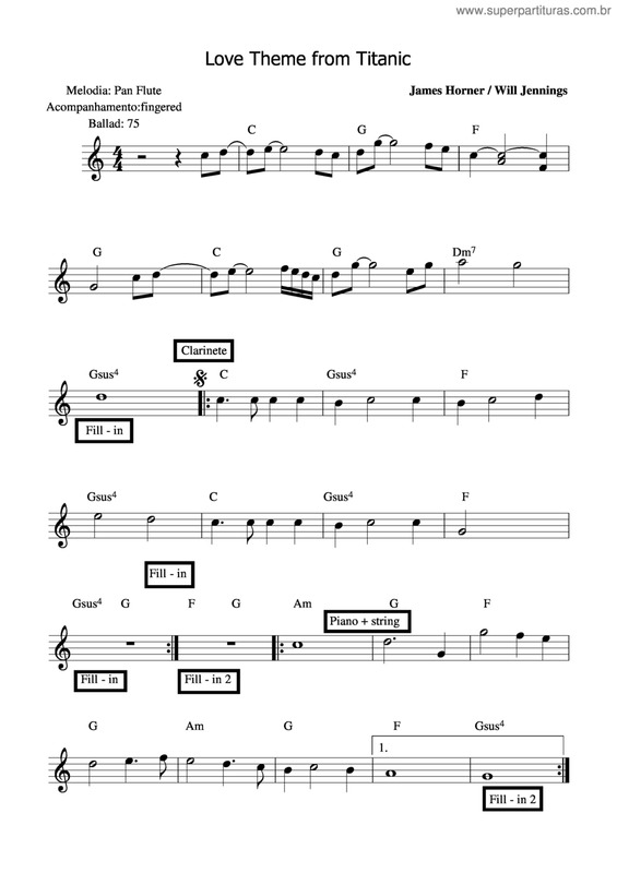 Partitura da música Love Theme From Titanic v.2