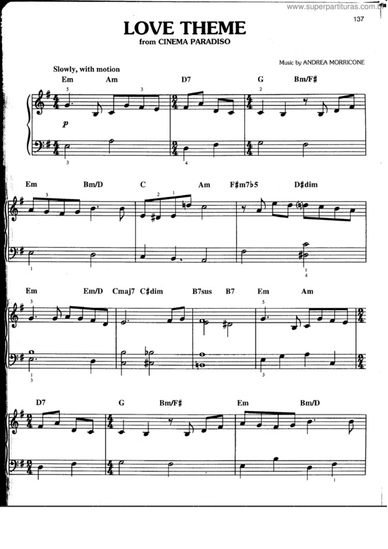 Partitura da música Love Theme v.4