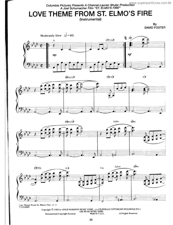 Partitura da música Love Theme v.6