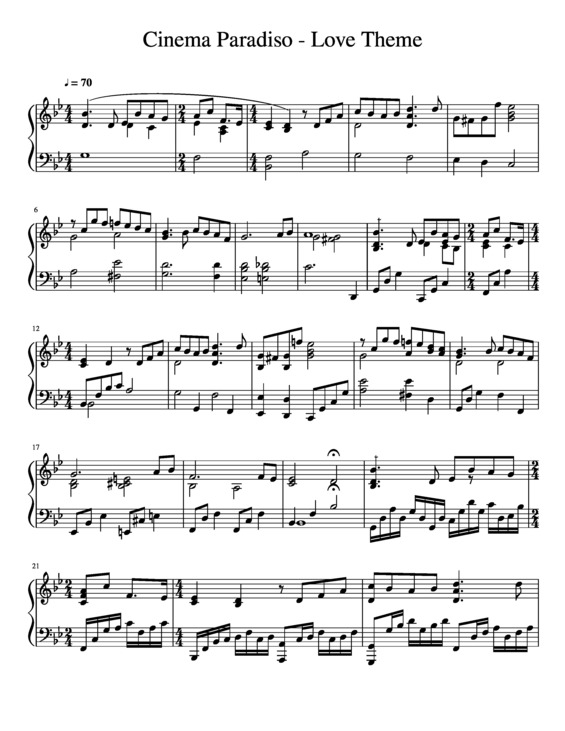 Partitura da música Love Theme v.7