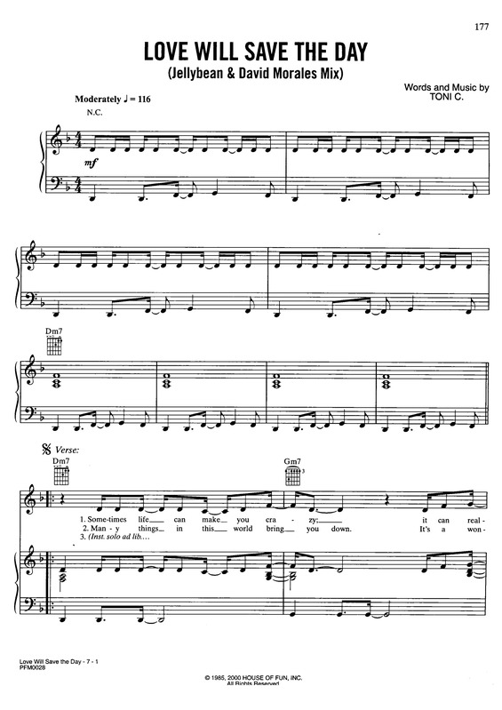 Partitura da música Love Will Save The Day v.2