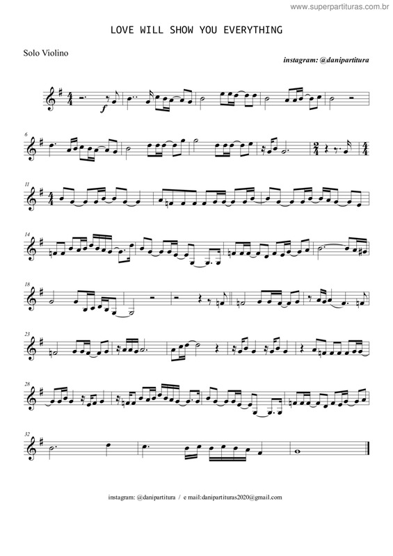 Partitura da música Love Will Show You Everything v.2