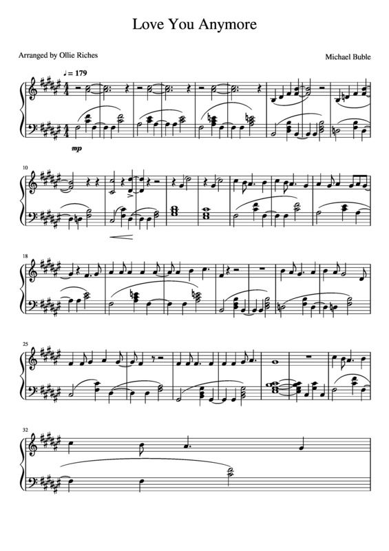 Partitura da música Love You Anymore