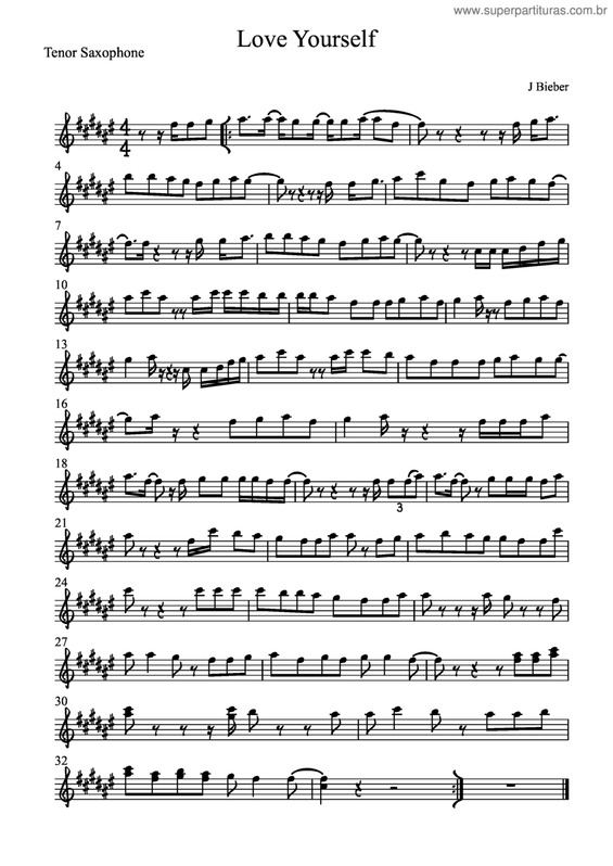 Partitura da música Love Yourself v.2