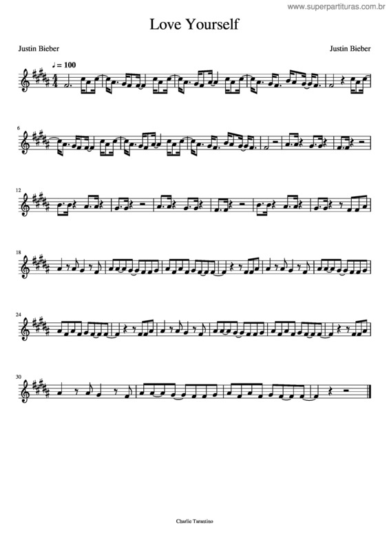 Partitura da música Love Yourself v.5
