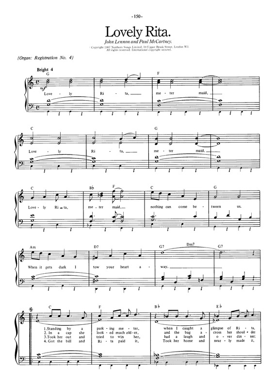 Partitura da música Lovely Rita v.3