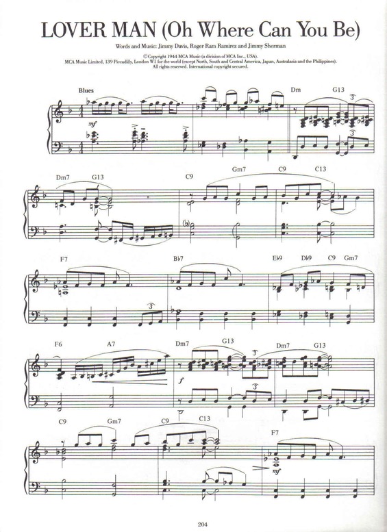 Partitura da música Lover Man v.6