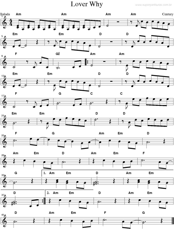 Partitura da música Lover Why