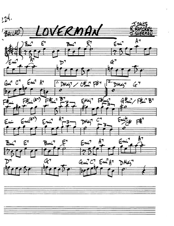 Partitura da música Loverman