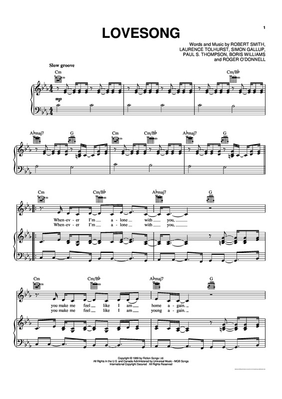 Partitura da música Lovesong v.3