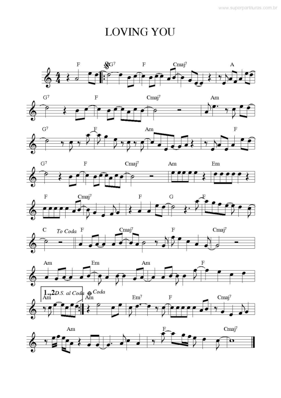 Partitura da música Loving You