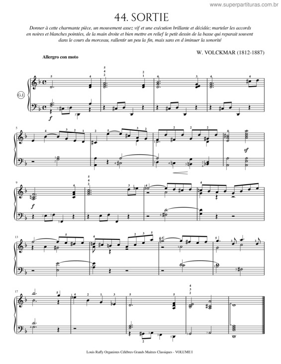 Partitura da música Lr–V1–No.44 Sortie