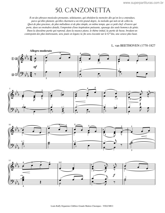 Partitura da música Lr–V1–No.50 Canzonetta