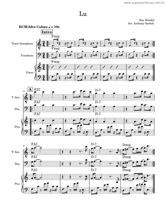 Partitura da música Lu – Ben Wendel