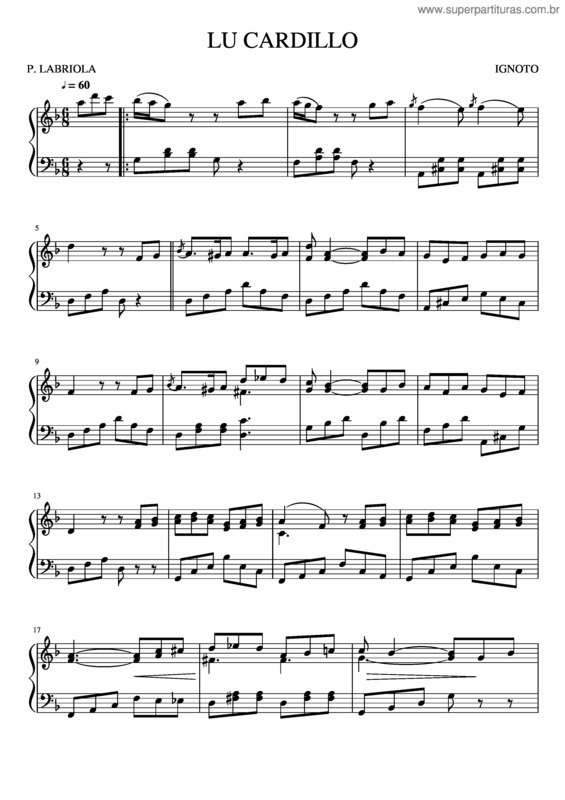 Partitura da música Lu Cardillo