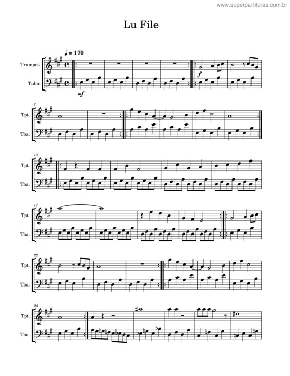 Partitura da música Lu File