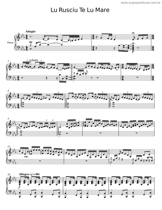 Partitura da música Lu Rusciu Te Lu Mare v.2