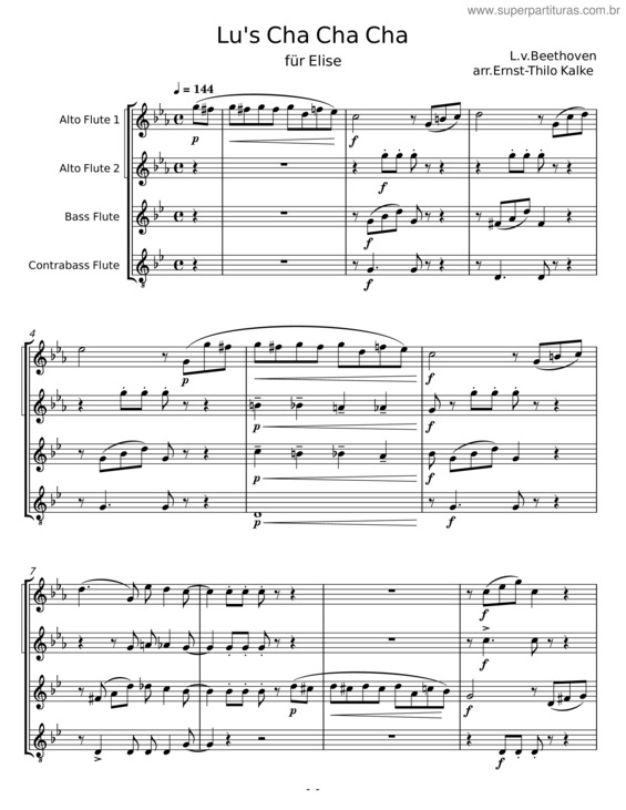 Partitura da música Lu`S Cha Cha Cha – L. V. Beethoven