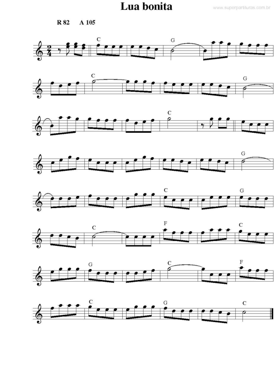 Partitura da música Lua Bonita