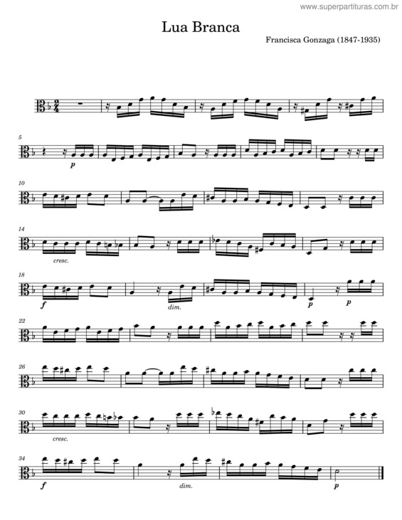 Partitura da música Lua Branca – Francisca Gonzaga v.2