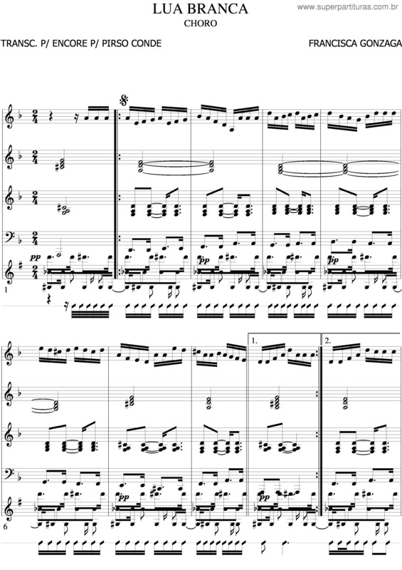 Partitura da música Lua Branca v.5