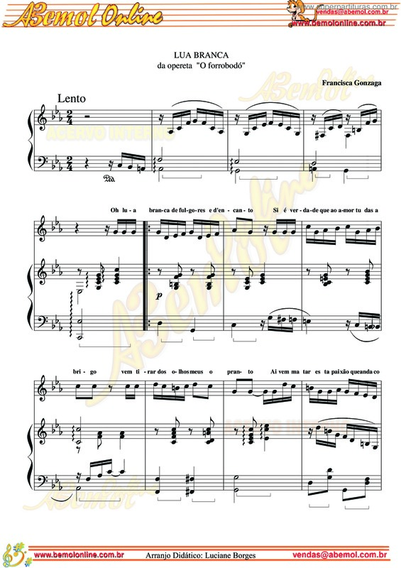 Partitura da música Lua Branca v.9