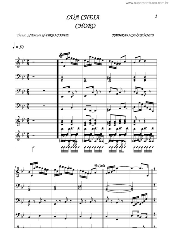 Partitura da música Lua Cheia v.2