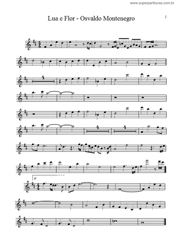 Partitura da música Lua e Flor v.2