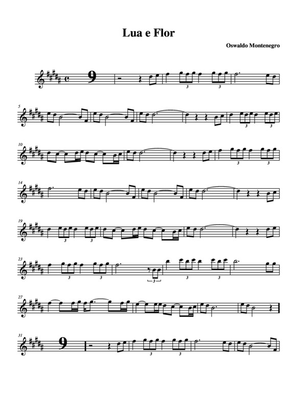 Partitura da música Lua e Flor v.3