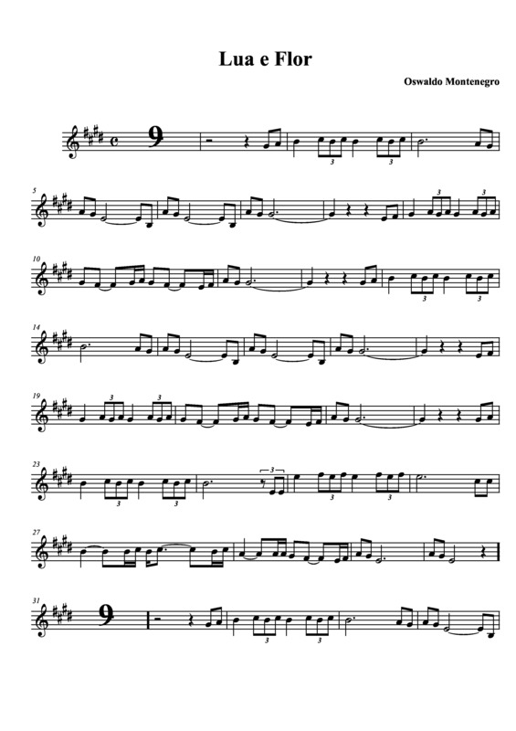 Partitura da música Lua e Flor v.4