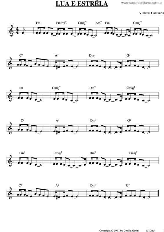 Partitura da música Lua Estrela